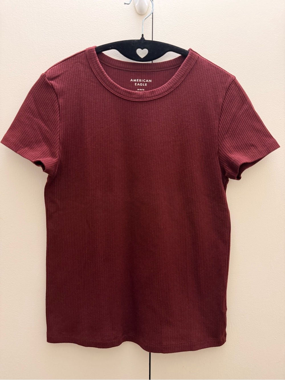 American Eagle Outfitters Short-Sleeve Ribbed Crewneck Baby Tee